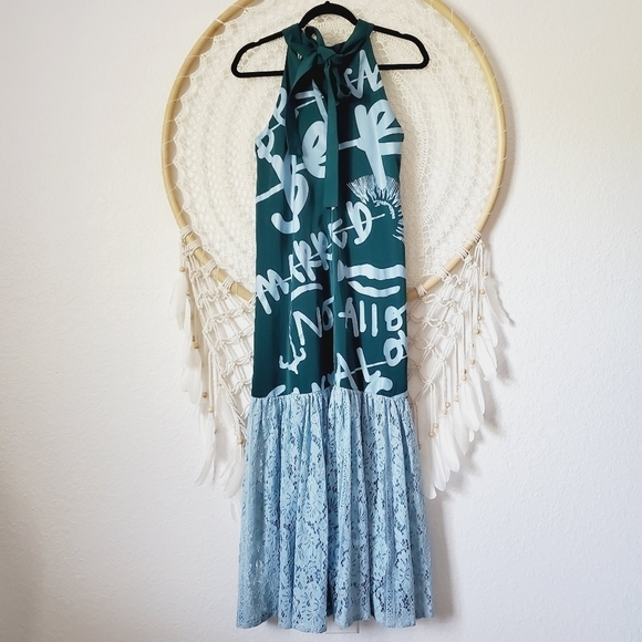 Runway NWOT Ziztar wordings lace maxi dress - Picture 9 of 12